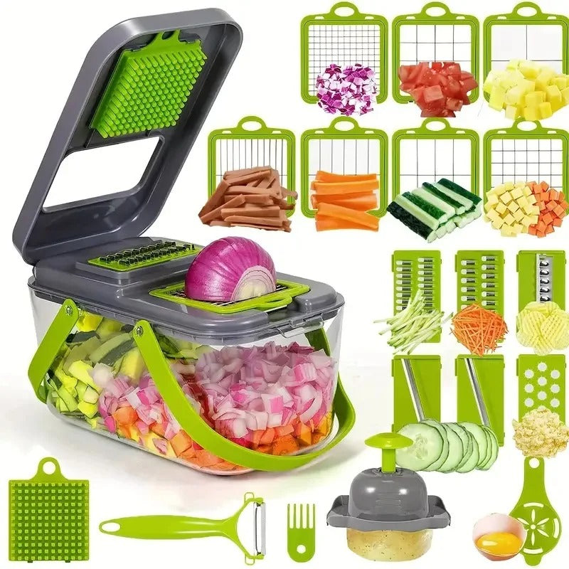 Speedy Vegetable Chopper – 12 Pieces Manual Kitchen Set