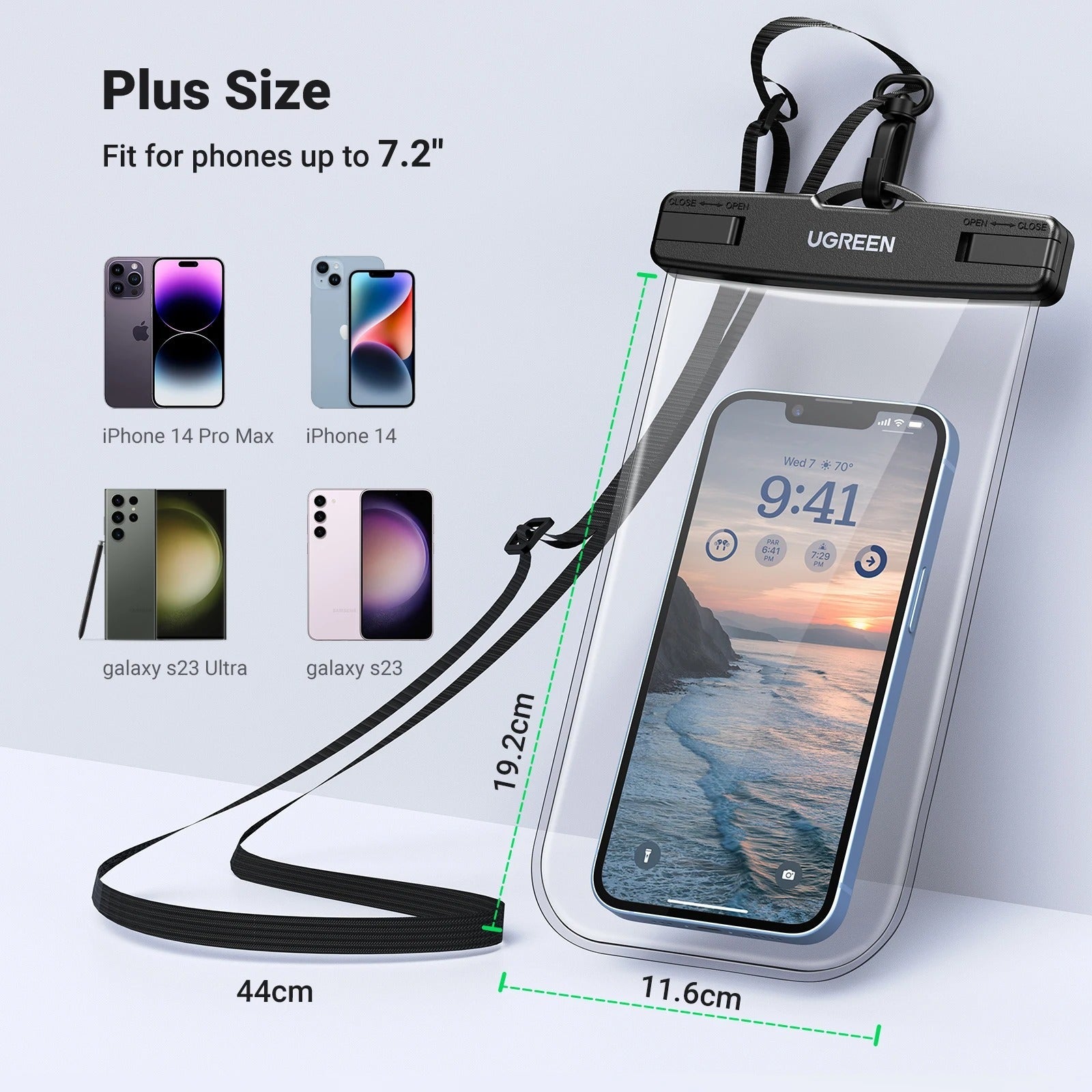 Plus Size Mobile Waterproof Pouch – Touch Screen Phone Protection Bag