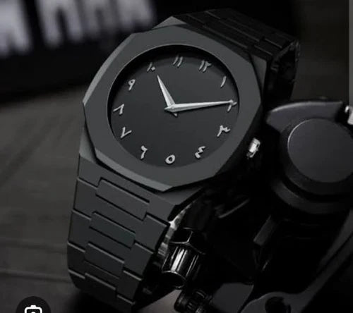 Black AURA Couple Watch – Stylish Matching Watches for Men & Women